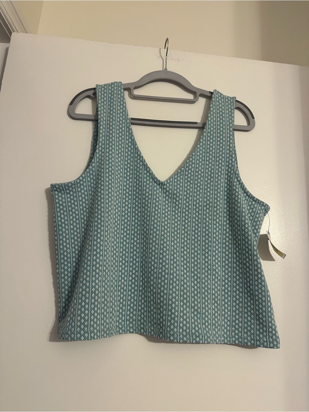Madewell Cotton Teal V-neck tank Blouse Summer Trendy NWOT